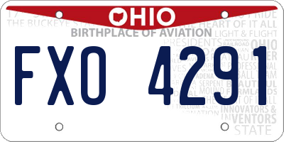 OH license plate FXO4291