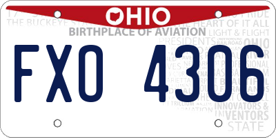 OH license plate FXO4306