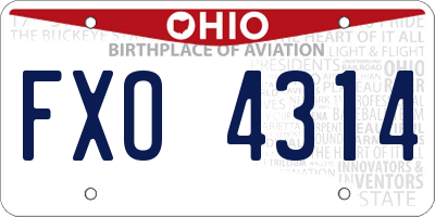 OH license plate FXO4314