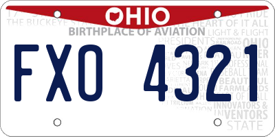 OH license plate FXO4321