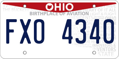 OH license plate FXO4340