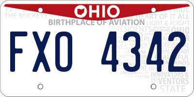 OH license plate FXO4342