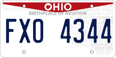 OH license plate FXO4344