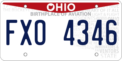 OH license plate FXO4346