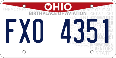 OH license plate FXO4351
