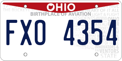OH license plate FXO4354
