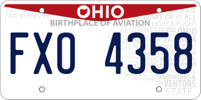 OH license plate FXO4358