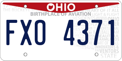 OH license plate FXO4371