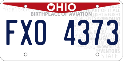 OH license plate FXO4373