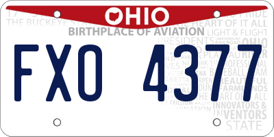 OH license plate FXO4377