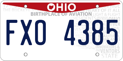OH license plate FXO4385