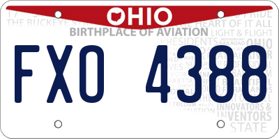 OH license plate FXO4388