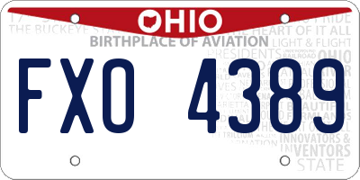 OH license plate FXO4389