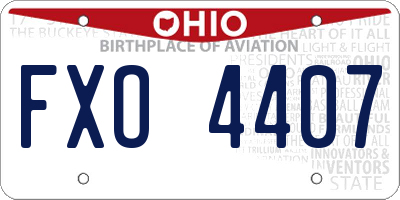 OH license plate FXO4407