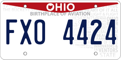 OH license plate FXO4424