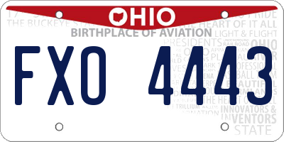 OH license plate FXO4443