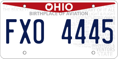 OH license plate FXO4445