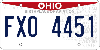 OH license plate FXO4451