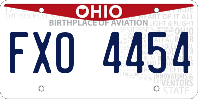 OH license plate FXO4454