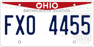 OH license plate FXO4455