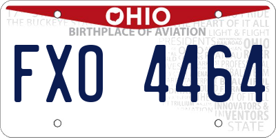 OH license plate FXO4464