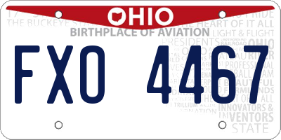 OH license plate FXO4467