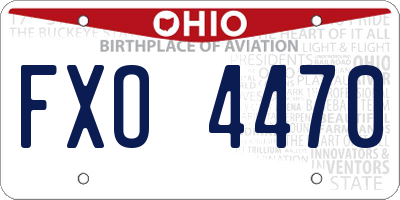 OH license plate FXO4470