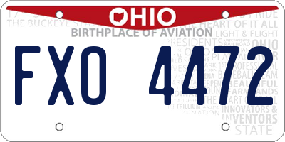 OH license plate FXO4472