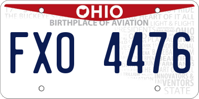 OH license plate FXO4476