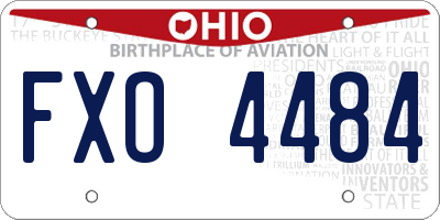 OH license plate FXO4484