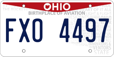 OH license plate FXO4497