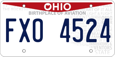 OH license plate FXO4524