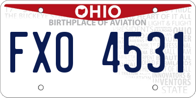 OH license plate FXO4531