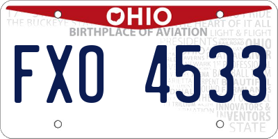 OH license plate FXO4533