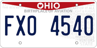 OH license plate FXO4540
