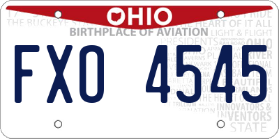 OH license plate FXO4545