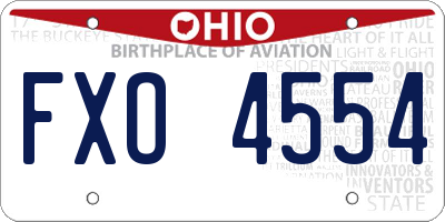 OH license plate FXO4554