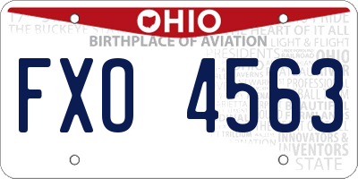 OH license plate FXO4563