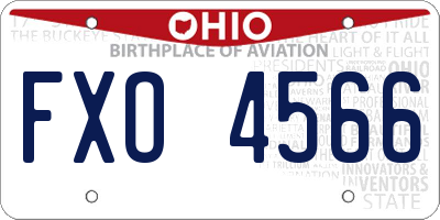 OH license plate FXO4566