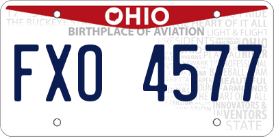 OH license plate FXO4577