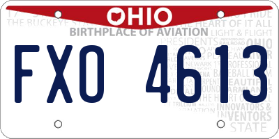 OH license plate FXO4613