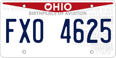 OH license plate FXO4625