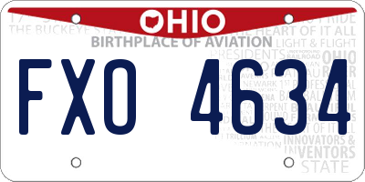 OH license plate FXO4634