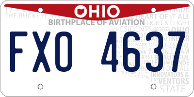 OH license plate FXO4637
