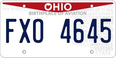 OH license plate FXO4645