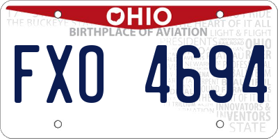 OH license plate FXO4694
