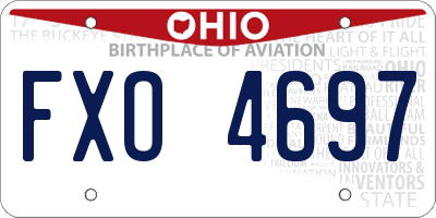 OH license plate FXO4697