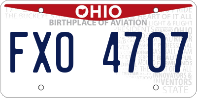 OH license plate FXO4707