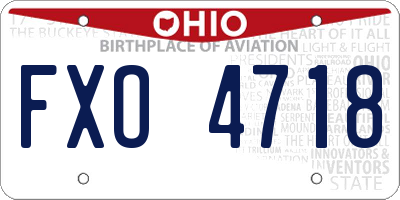 OH license plate FXO4718