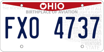 OH license plate FXO4737